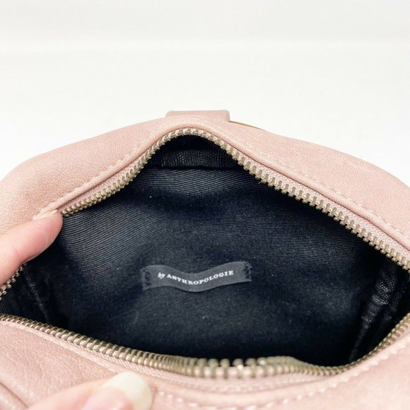 ANTHROPOLOGIE blush pink lucite handle VEGAN bag - Picture 8 of 9